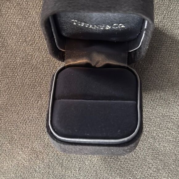 Tiffany & Co. Suede Ring Box with Blue Gift Box Blue Gift Bag and White Ribbon - Picture 5 of 12